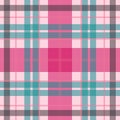 Vector seamless scottish tartan pattern in tender pink, blue