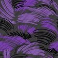 Vector seamless scribble pattern, made of chaotic lines and stokes. Black white violet colors surface design very peri