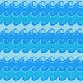 Vector seamless sea background with blue waves Royalty Free Stock Photo