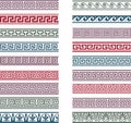 Vector seamless set of different Greek ornaments Royalty Free Stock Photo