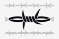 Vector Seamless Silhouette of Barbed Wire