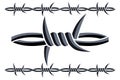 Vector Seamless Silhouette of Barbed Wire