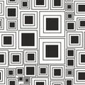 Vector seamless squares pattern. Decorative element, design template with striped black and white colors.