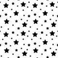 Vector seamless stars pattern. Star background based on random elements for high definition concept. Vector illustration isolated