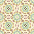 Vector Seamless Sunny Mandala Pattern. Geometry Wrapped Textures.