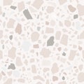 Vector Seamless Terrazzo Pattern in Neutral Tones.