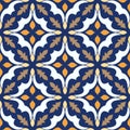 Vector seamless texture. Beautiful colored pattern for design and fashion with decorative elements. Portuguese Royalty Free Stock Photo