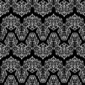 Vector seamless texture. Black and white floral pattern for design and fashion. Flowers and leaves motifs