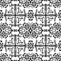 Vector seamless texture. Black and white tribal geometric pattern. Aztec ornamental style Royalty Free Stock Photo