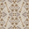 Vector seamless texture. Ethnic tribal geometric pattern. Aztec ornamental style