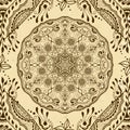 Vector seamless texture with floral mandala in indian style. Mehndi ornamental background Royalty Free Stock Photo