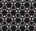 Vector seamless texture, floral tile pattern. Monochrome Royalty Free Stock Photo