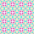 Vector seamless texture. Geometric ornamental pattern with bright spring colors. Ethnic ornament Royalty Free Stock Photo