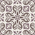 Vector seamless texture. Ornament for ceramic tile. Portuguese azulejos decorative pattern Royalty Free Stock Photo