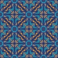 Vector seamless texture. Ornament for ceramic tile. Portuguese azulejos decorative pattern Royalty Free Stock Photo