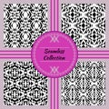 Vector seamless texture. Set of tribal black and white decorative patterns for design. Aztec ornamental style Royalty Free Stock Photo