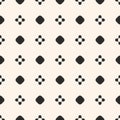 Vector seamless texture, simple geometric pattern. Flowers, circles, dots