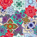 Vector seamless texture with slavs flower. russia seamless patte Royalty Free Stock Photo