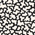 Vector seamless pattern with chaotic spots. Black and white abstract background Royalty Free Stock Photo