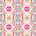 Vector seamless texture. Tribal geometric pattern. Electro boho color trend. Aztec ornamental style Royalty Free Stock Photo