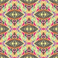 Vector seamless texture. Tribal geometric pattern. Electro boho color trend. Aztec ornamental style Royalty Free Stock Photo