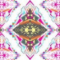 Vector seamless texture. Tribal geometric pattern. Electro boho color trend. Aztec ornamental style Royalty Free Stock Photo