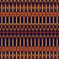 Vector seamless texture. Tribal geometric striped pattern. Aztec ornamental style