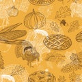 Vector seamless Thanksgiving pattern