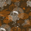 Vector seamless Thanksgiving pattern