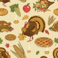 Vector seamless Thanksgiving pattern