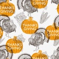 Vector seamless Thanksgiving pattern