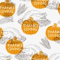 Vector seamless Thanksgiving pattern