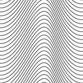 Vector seamless thin wavy line pattern isolated