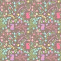 Vector Seamless Tileable Easter Background Pattern with Flowers