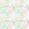 Vector Seamless Tileable Easter Background Pattern with Flowers