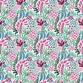 Vector Seamless Tough Pattern with Flowers