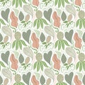 Vector Seamless Tough Pattern with Flowers