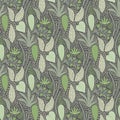 Vector Seamless Tough Pattern with Flowers