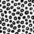 Vector seamless trendy modern brush spot pattern. Monochrome mes Royalty Free Stock Photo