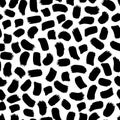 Vector seamless trendy modern brush spot pattern. Monochrome mes Royalty Free Stock Photo