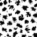 Vector seamless trendy modern dry brush spot pattern. Royalty Free Stock Photo