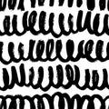 Vector seamless trendy modern stokes pattern. Messy ink dry bru