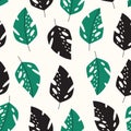 Vector seamless tropical pattern. Scandinavian style, cute print