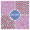 Vector Seamless Truchet Geometric Pattern Collection Royalty Free Stock Photo