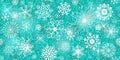 Vector seamless turquoise winter pattern with vintage snowflakes i