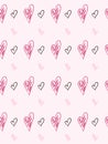 Vector seamless valentine`s day love pattern from doodle hand drawn hearts Royalty Free Stock Photo