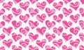 Vector seamless valentines pattern with rose hearts iwith curls