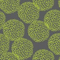 Vector seamless vector pattern with doodling round flowers.