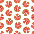 Vector seamless vector pattern with watermelon slices Royalty Free Stock Photo