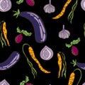  seamless vegetable pattern multicolored